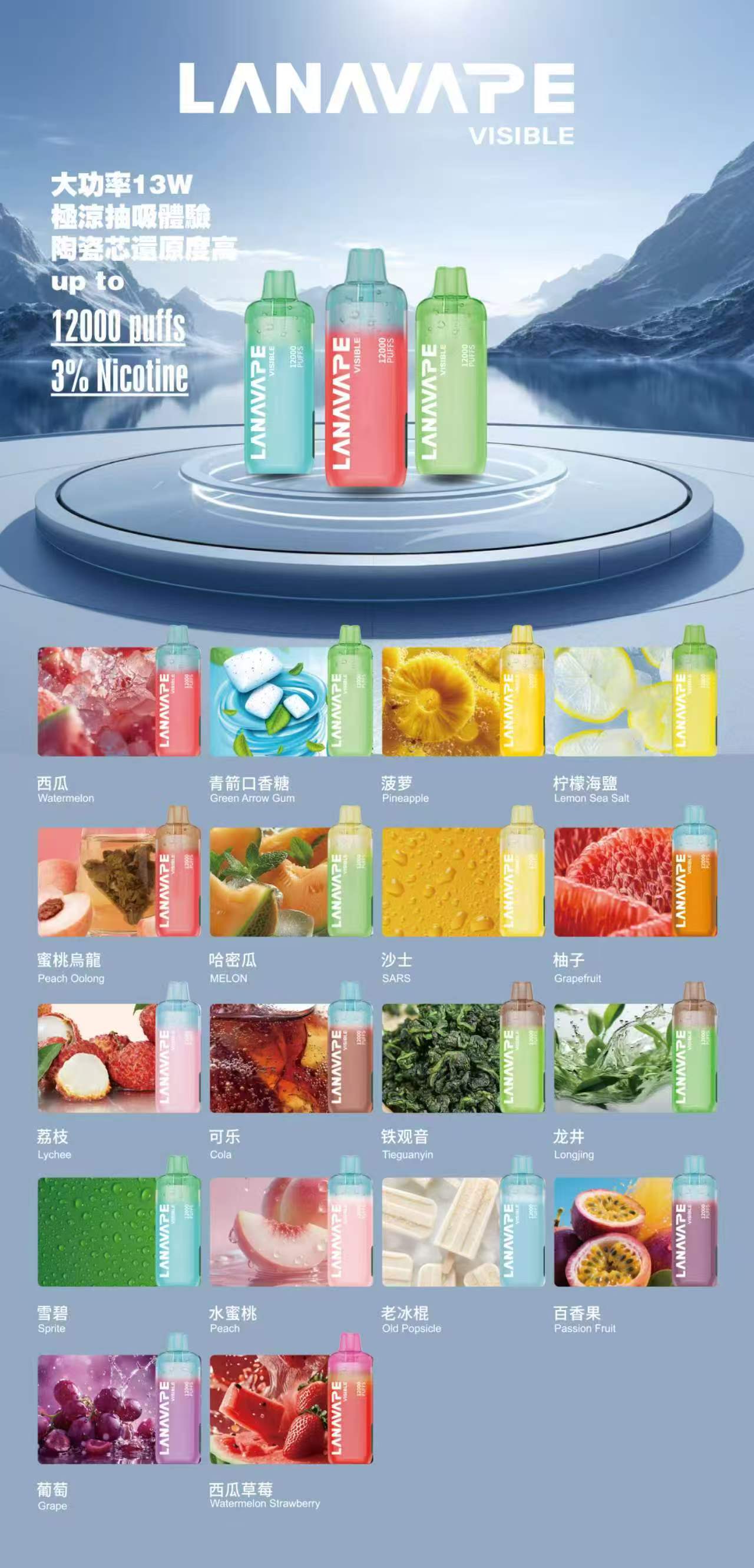 lana12000口拋棄式電子煙 一次性電子煙  台灣現貨